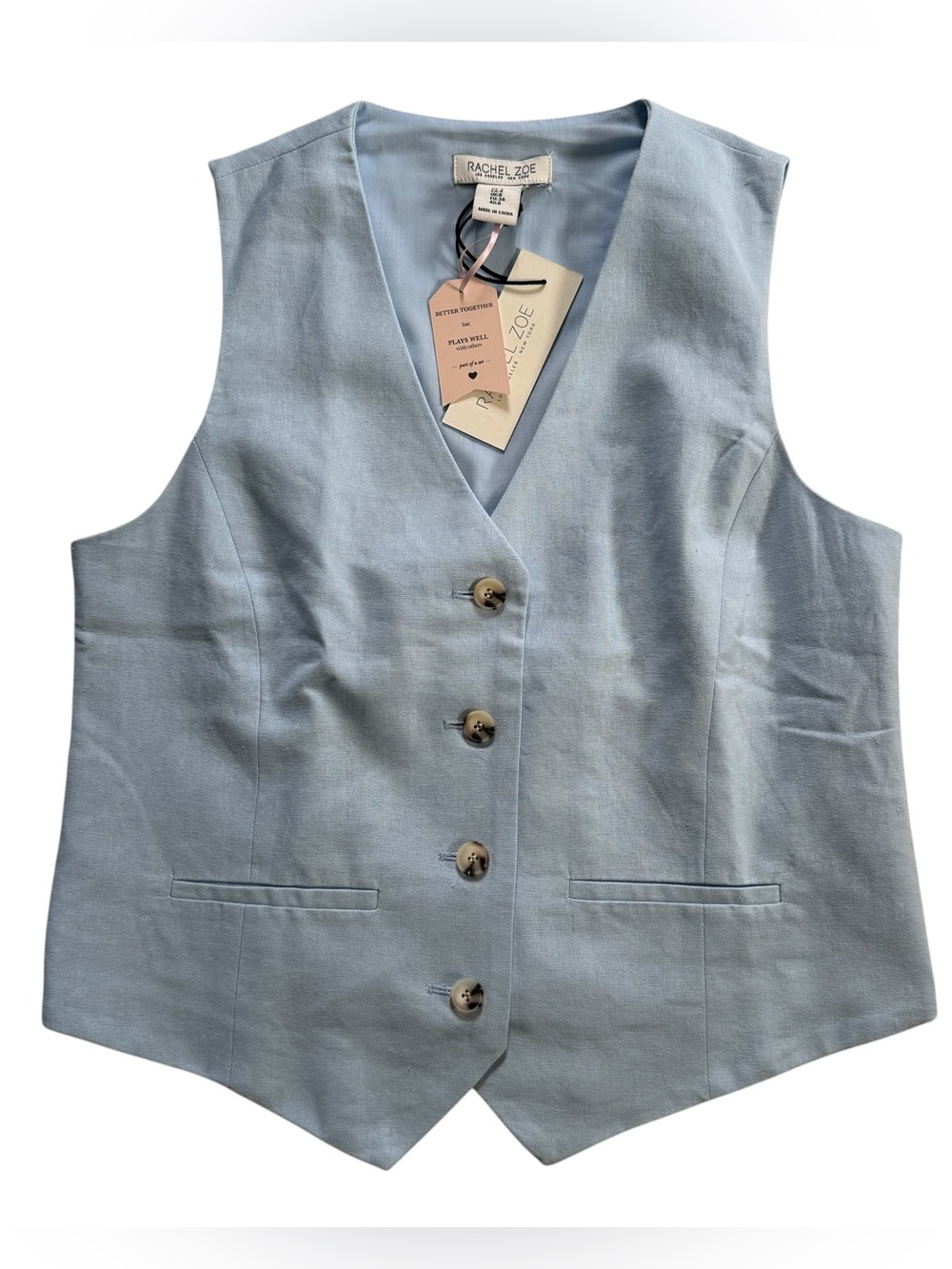 NWT Rachel Zoe Linen Blend Vest Women’s Size 4